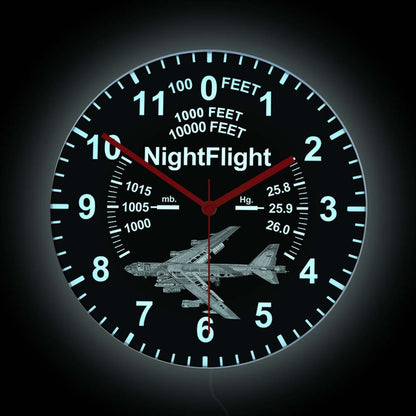 Stratofortress Airplane Neon Sign, Pilot Wall Clock, Air Force LED Nightlight, Strategic Bomber Aviation