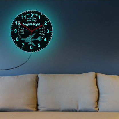 Stratofortress Airplane Neon Sign Pilot Wall Clock Air Force LED Nightlight Strategic Bomber Aviati 3