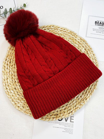 Plush Thickened Cap, Women Warm Beanie Hat, Men's Winter Ski Hat, Ear Protection, Warm Knit Hat, Women's Winter Headwear