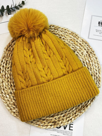 Plush Thickened Cap, Women Warm Beanie Hat, Men's Winter Ski Hat, Ear Protection, Warm Knit Hat, Women's Winter Headwear