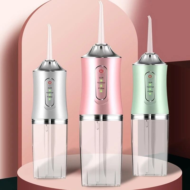 Portable USB Rechargeable Water Flosser 220ml Electric Oral Irrigator for Deep Tooth Cleaning