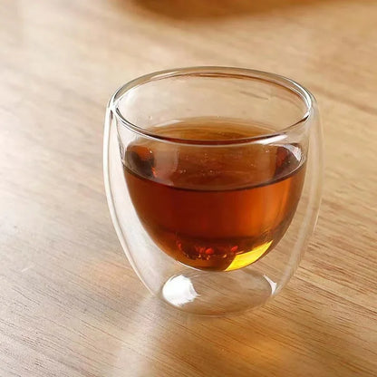 Double Wall Insulated Glass Cup, Clear Espresso Coffee Mug, Handmade Beer, Tea, Milk, Whiskey Glass, Drink ware