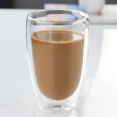 Double Wall Insulated Glass Cup, Clear Espresso Coffee Mug, Handmade Beer, Tea, Milk, Whiskey Glass, Drink ware