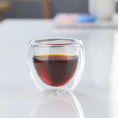 Double Wall Insulated Glass Cup, Clear Espresso Coffee Mug, Handmade Beer, Tea, Milk, Whiskey Glass, Drink ware