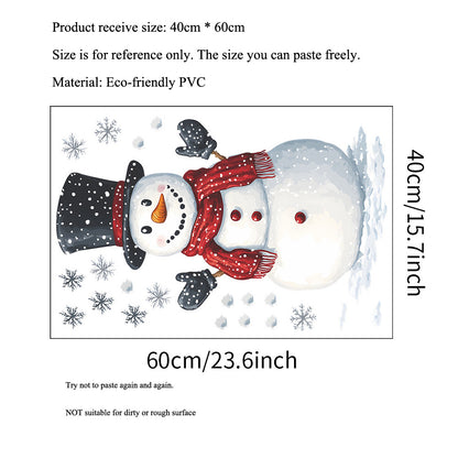 Fridge New Year Decoration Christmas Snowman Snowflake Wall Stickers Selfadhesive Decals Cartoon Ro