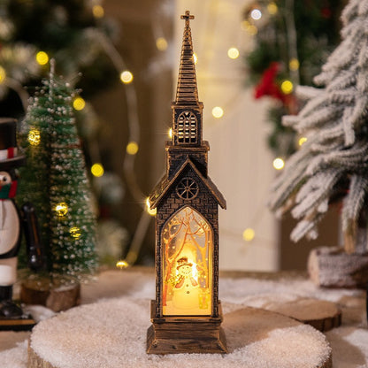Snowman Lantern Lamp Table Ornament, Christmas LED Night Light Santa Claus, Christmas Decoration for Home, Xmas Navidad