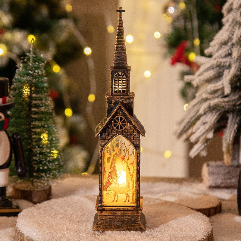 Snowman Lantern Lamp Table Ornament, Christmas LED Night Light Santa Claus, Christmas Decoration for Home, Xmas Navidad