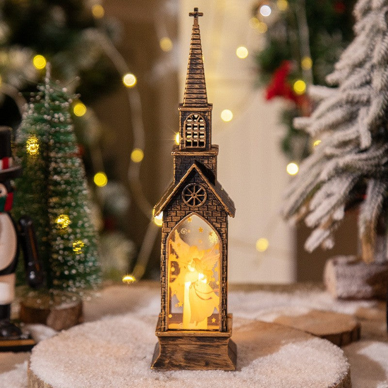 Snowman Lantern Lamp Table Ornament, Christmas LED Night Light Santa Claus, Christmas Decoration for Home, Xmas Navidad