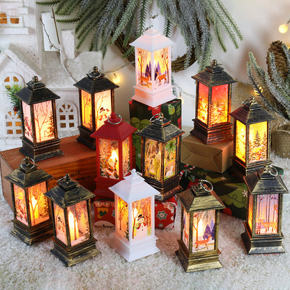 Elk Snowman Decorations Night Lights, Christmas Santa Lantern Wind Lights, Desktop Merry Christmas Decoration