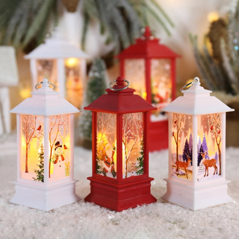Elk Snowman Decorations Night Lights Christmas Santa Lantern Wind Lights Desktop Merry Christmas De 3