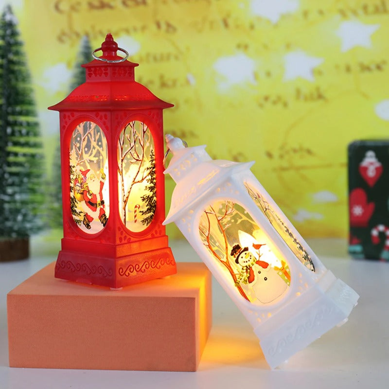 Elk Snowman Decorations Night Lights Christmas Santa Lantern Wind Lights Desktop Merry Christmas De 4
