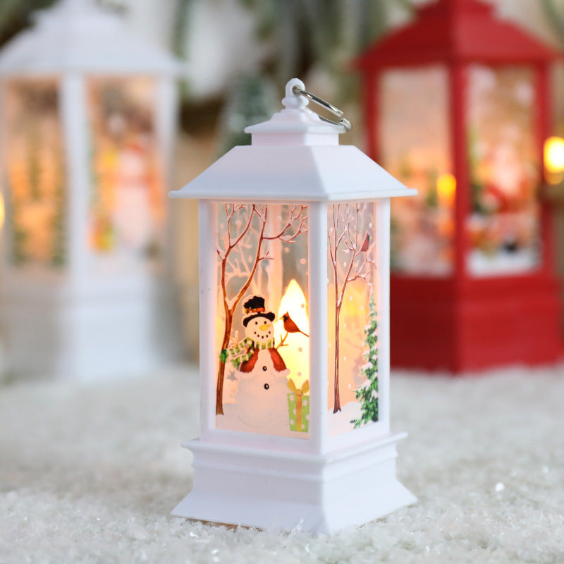 Elk Snowman Decorations Night Lights Christmas Santa Lantern Wind Lights Desktop Merry Christmas De 5