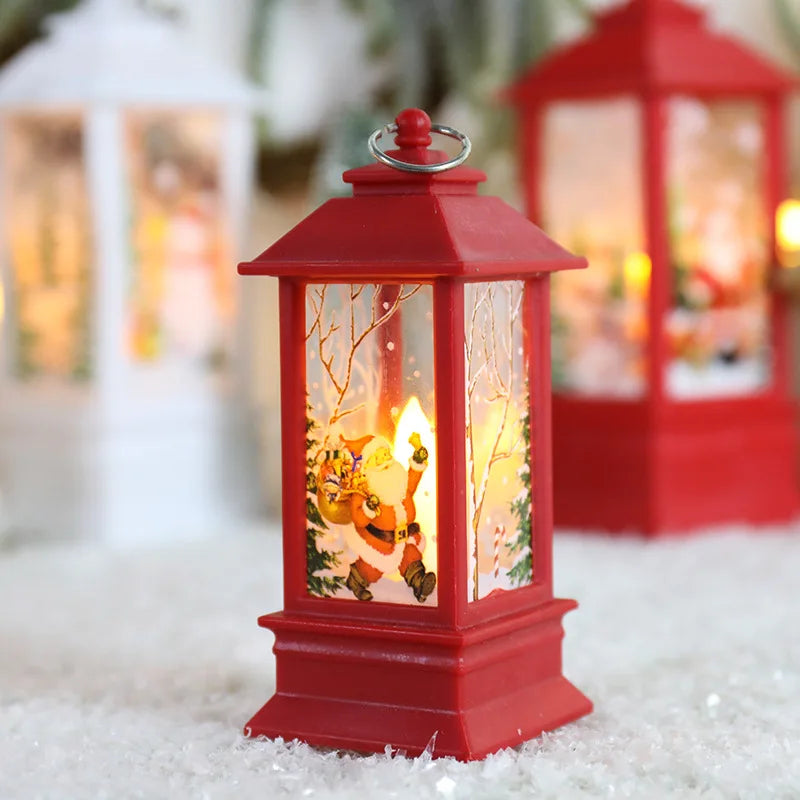 Elk Snowman Decorations Night Lights Christmas Santa Lantern Wind Lights Desktop Merry Christmas De 6