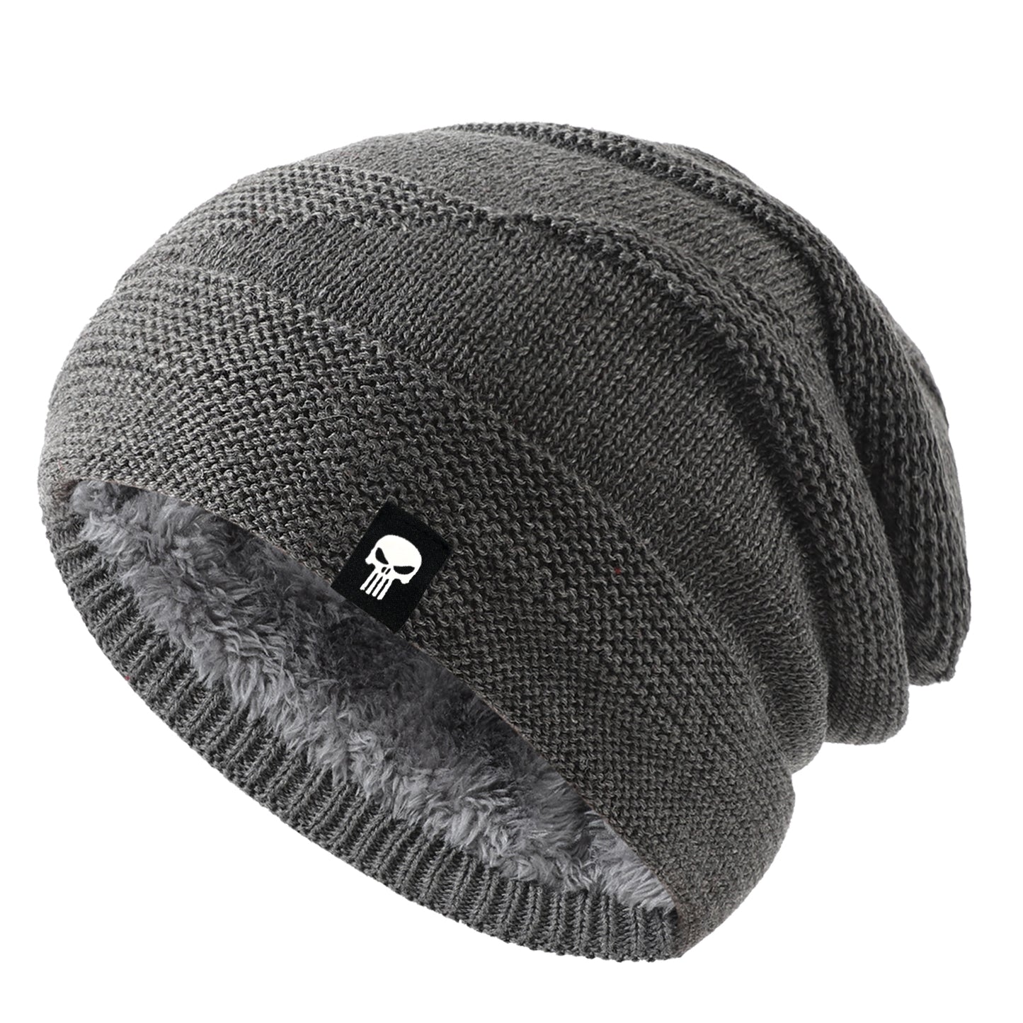 Thick Fleece Liner Beanie, Winter Outdoor Warm, Warm Knitted Winter Hat, Unisex Warm Skull Hat