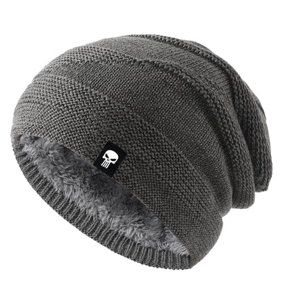 Thick Fleece Liner Beanie, Winter Outdoor Warm, Warm Knitted Winter Hat, Unisex Warm Skull Hat