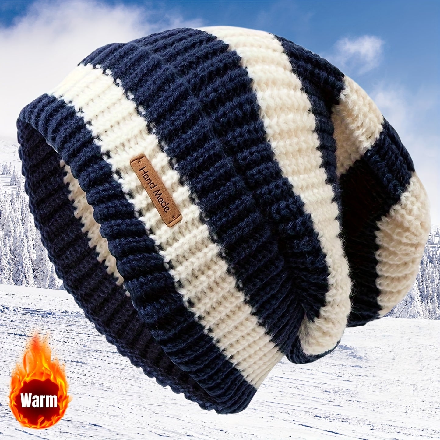 Trend Lightweight Hat For Men Women, Korean Fashion Striped Knitted Hat, Warm Windproof Autumn Winter