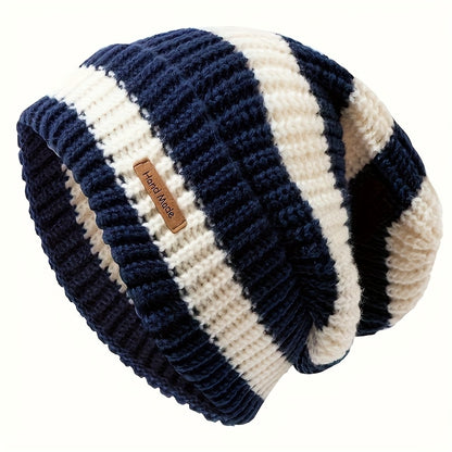 Trend Lightweight Hat For Men Women, Korean Fashion Striped Knitted Hat, Warm Windproof Autumn Winter