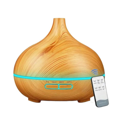 500ml Wood Grain Ultrasonic Aroma Diffuser With Remote Control And 7 LED Lights 5