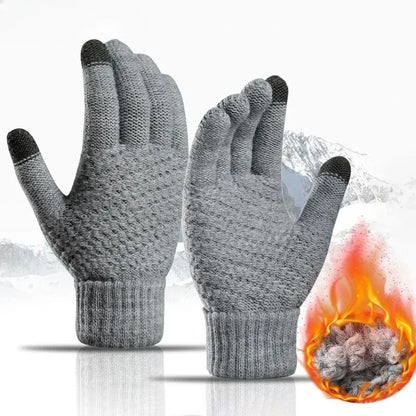 Warm Winter Touch Screen Gloves – Unisex Knit Mittens for Cold Weather