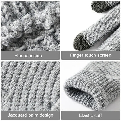 Warm Winter Touch Screen Gloves  Unisex Knit Mittens For Cold Weather 2