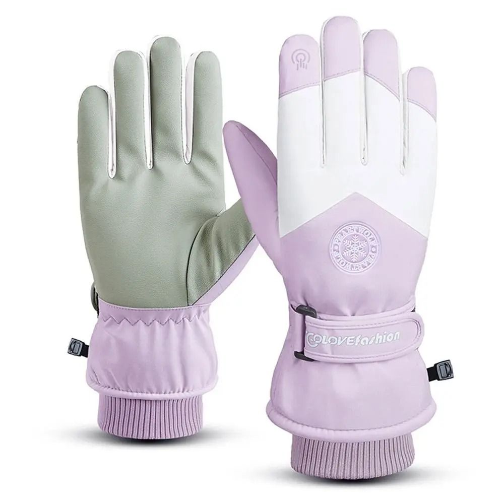 Winter Waterproof Snow Gloves  Unisex Touch Screen PU Leather Ski And Motorcycle Gloves 9