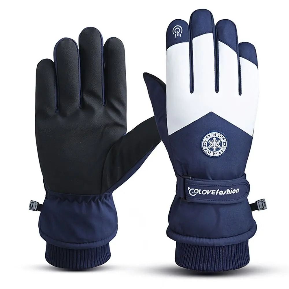 Winter Waterproof Snow Gloves  Unisex Touch Screen PU Leather Ski And Motorcycle Gloves 7