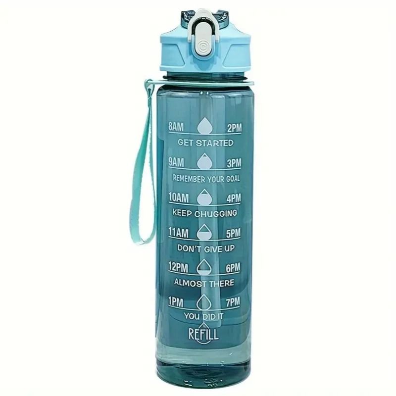 800ml Sports Water Bottle  LeakProof Motivational Drinking Cup With Time Marker 5