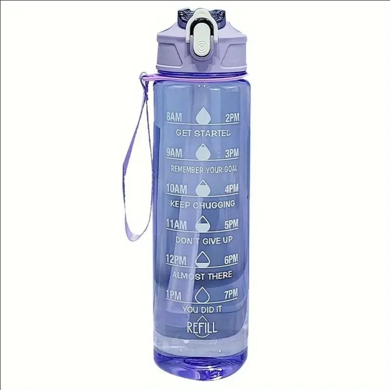 800ml Sports Water Bottle  LeakProof Motivational Drinking Cup With Time Marker 9