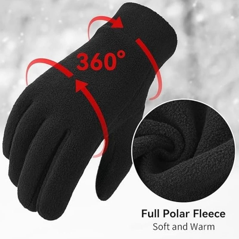 Warm Winter Gloves – Polar Fleece Thermal Gloves with Touch Screen Support