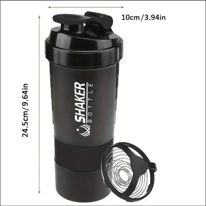 2Tier Shaker Bottle With Powder Storage  Ideal For Protein Shakes Gym And Fitness 2
