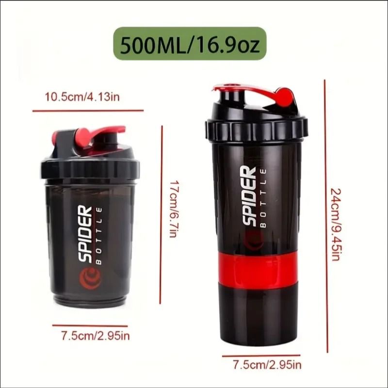 2Tier Shaker Bottle With Powder Storage  Ideal For Protein Shakes Gym And Fitness 5