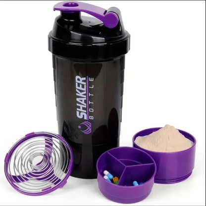 2Tier Shaker Bottle With Powder Storage  Ideal For Protein Shakes Gym And Fitness 6