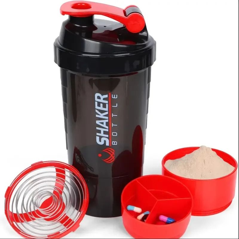 2Tier Shaker Bottle With Powder Storage  Ideal For Protein Shakes Gym And Fitness 7