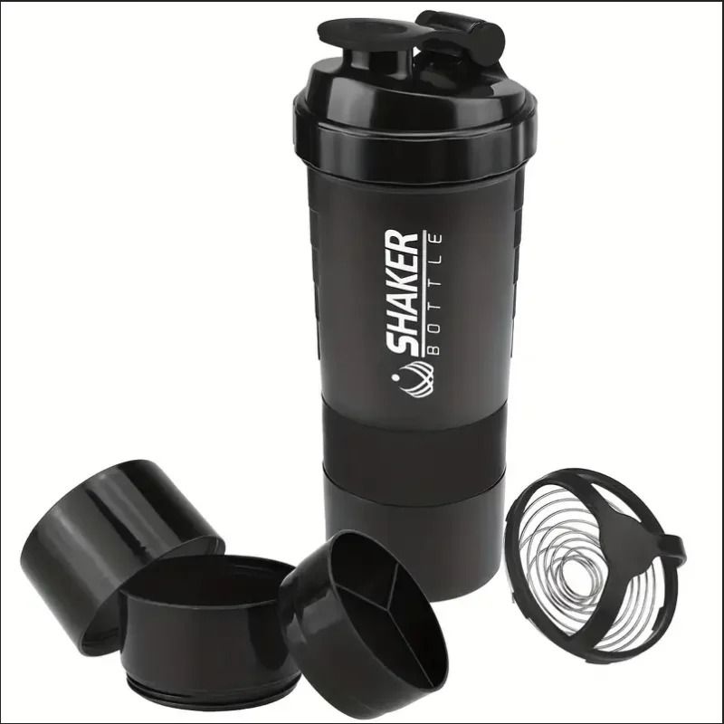 2Tier Shaker Bottle With Powder Storage  Ideal For Protein Shakes Gym And Fitness 8