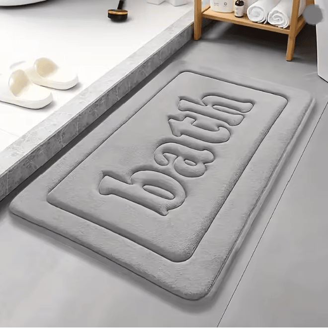 SoftFlannel AntiSlip Absorbent Bathroom Floor Mat