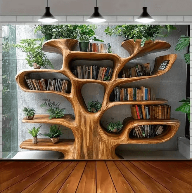 NordicTree Bookshelf Tapestry Wall Hanging Decor 4