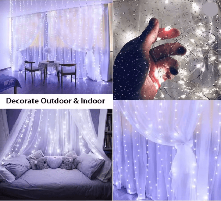 LumiGlow LED Fairy Curtain String Lights With Remote Control 2
