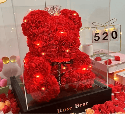 ForeverBloom Rose Teddy Bear Gift for Mom and Loved Ones