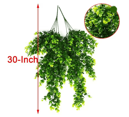 EverVine Artificial Eucalyptus Hanging Rattan Greenery 4
