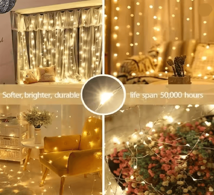 LumiDrape USB Curtain Fairy Lights With Remote Control 1