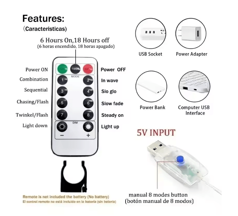 LumiDrape USB Curtain Fairy Lights With Remote Control 2