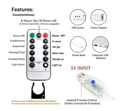 LumiDrape USB Curtain Fairy Lights With Remote Control 2
