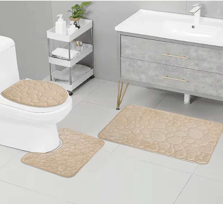 AquaStone Plush Bathroom Mat Set 1