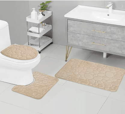 AquaStone Plush Bathroom Mat Set 1