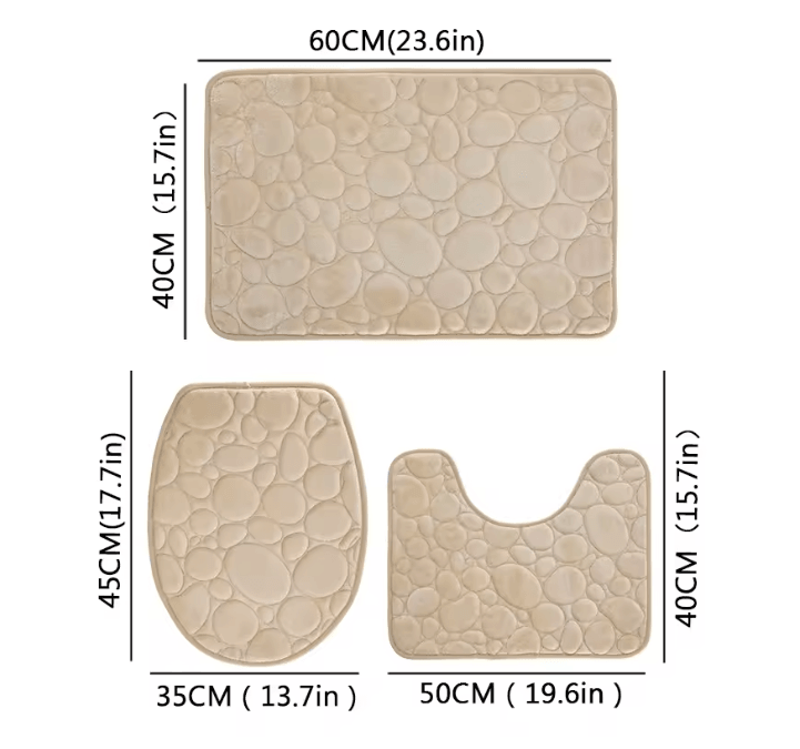 AquaStone Plush Bathroom Mat Set 6