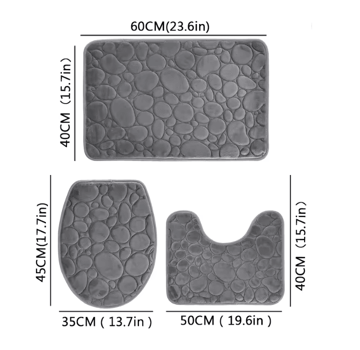 AquaStone Plush Bathroom Mat Set 7