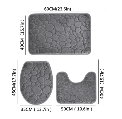 AquaStone Plush Bathroom Mat Set 7