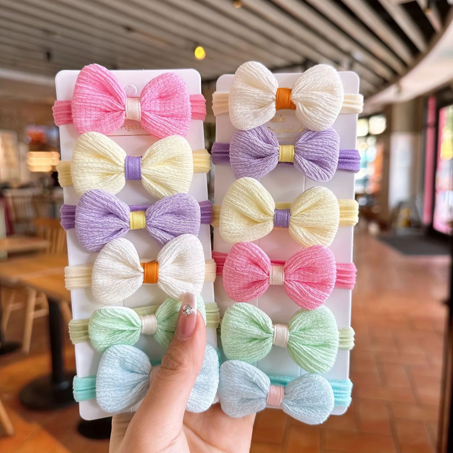 Sweet Blossom Flower Bow Hair Tie Set  12Piece Elastic Hair Bands For Girls  Women 5