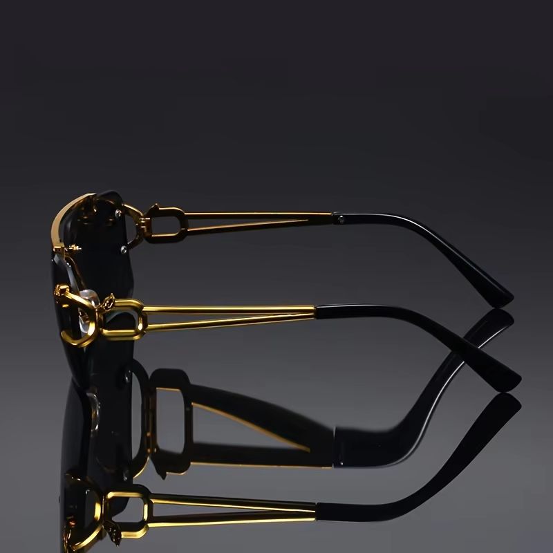 Golden Edge Frameless Luxury Sunglasses  Unisex AntiGlare Outdoor Travel Shades 2