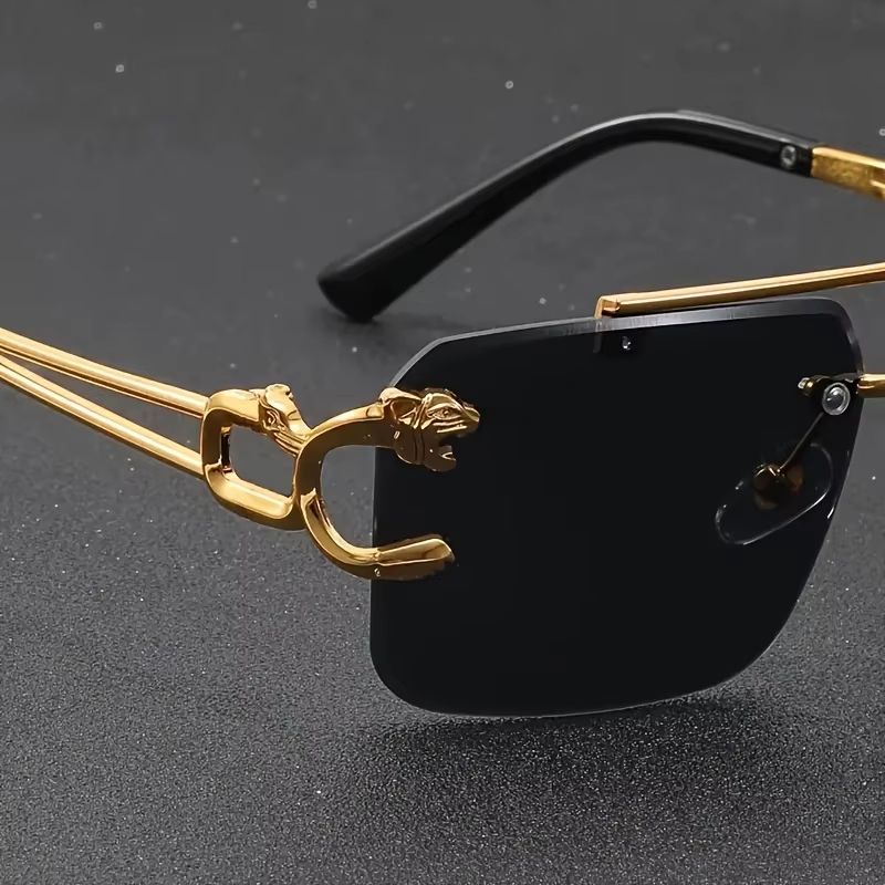 Golden Edge Frameless Luxury Sunglasses  Unisex AntiGlare Outdoor Travel Shades 4